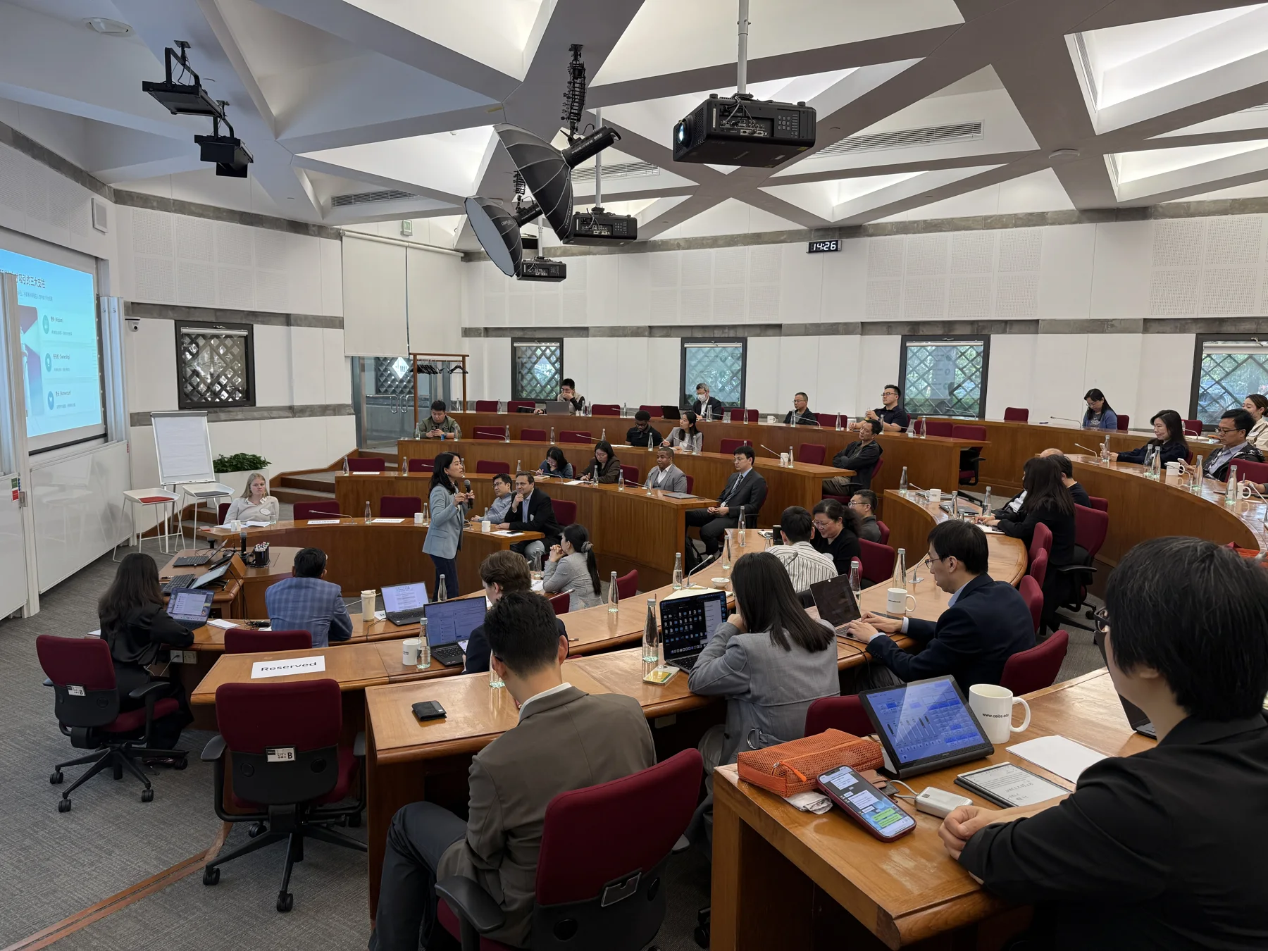 Portfolio CEOs taking part in a classroom training session at CEIBS