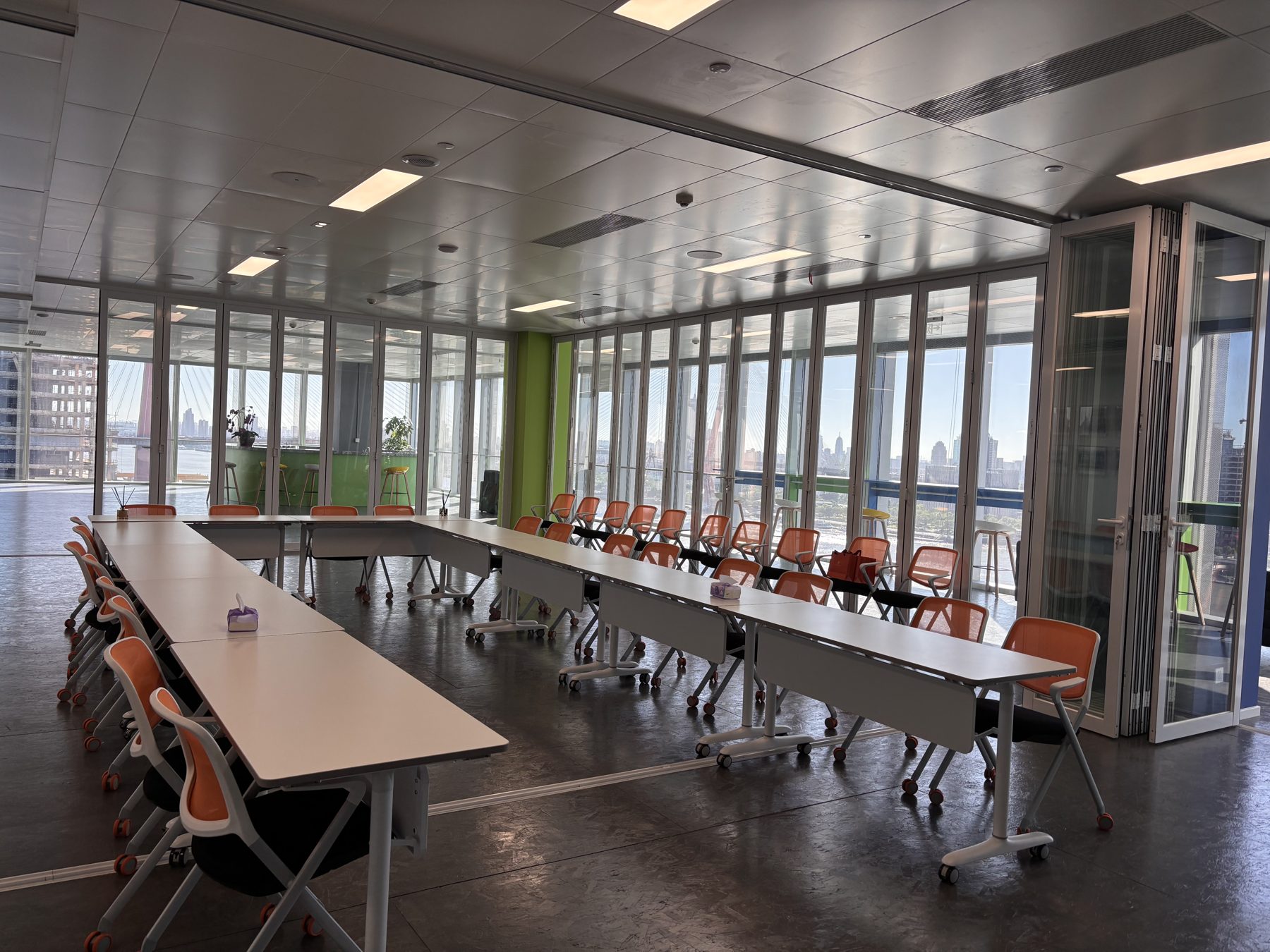 Training room in a U-shaped layout